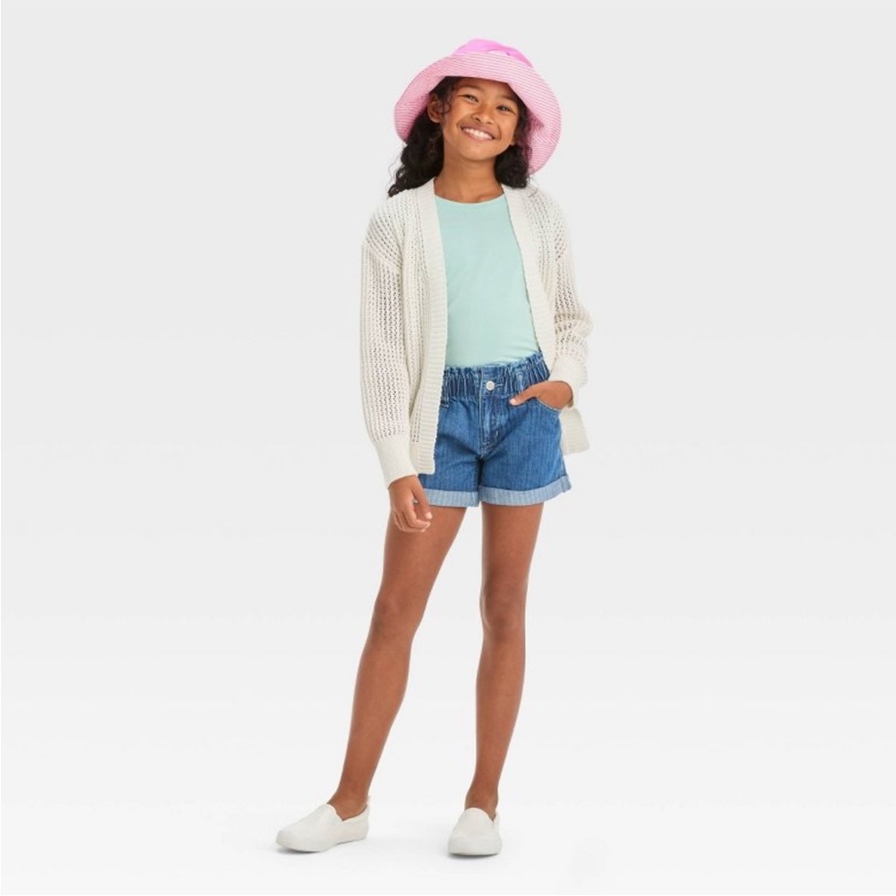 Cat & Jack high rise paper bag denim shorts